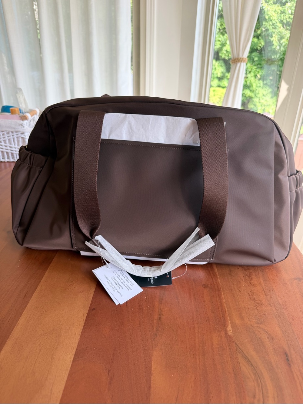 🤎 NWT Kate Spade Carter Nylon Large Weekender Hot Fudge KL968 - Picture 3 of 13